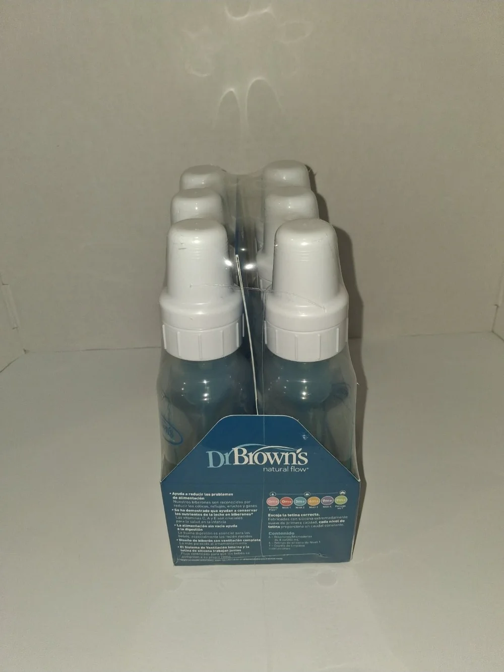 Dr. Brown's Natural Flow 6-Pack Narrow Baby Bottles - Clear Blue